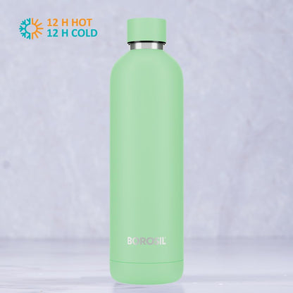 Borosil Hydra Pacific Stainless 700 ml Insulated Water Bottle | Stainless Steel Bottle | Double Wall Vacuum Insulation | 12 Hours Hot & Cold | 1 Year Warranty