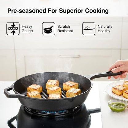 Prestige Cast Iron Grill Pan, 250 mm (Black)