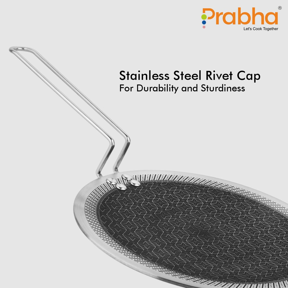 Prabha Tawa For Roti and Dosa 26CM | Hexacube Triply Stainless Steel Roti Tawa Resistant Surface |Induction Stove & Gas Compatible |Even Heat Distribution Home & Kitchen Cookware Pots & Pans Tawas Pan