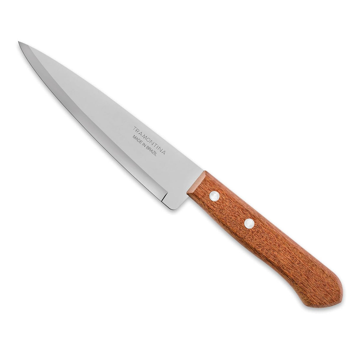 TRAMONTINA Dynamic 12cm Fish Knife & Kitchen Knife | Stainless Steel Heat-Treated Blade | Natural Wood Handle with Aluminum Rivets | Sharp & Durable Cutting Edge.