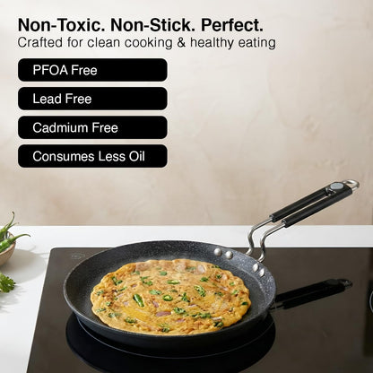 Prestige Durastone Hard Anodised 6 Layer Non-Stick Omni Tawa, 27 cm (Black)