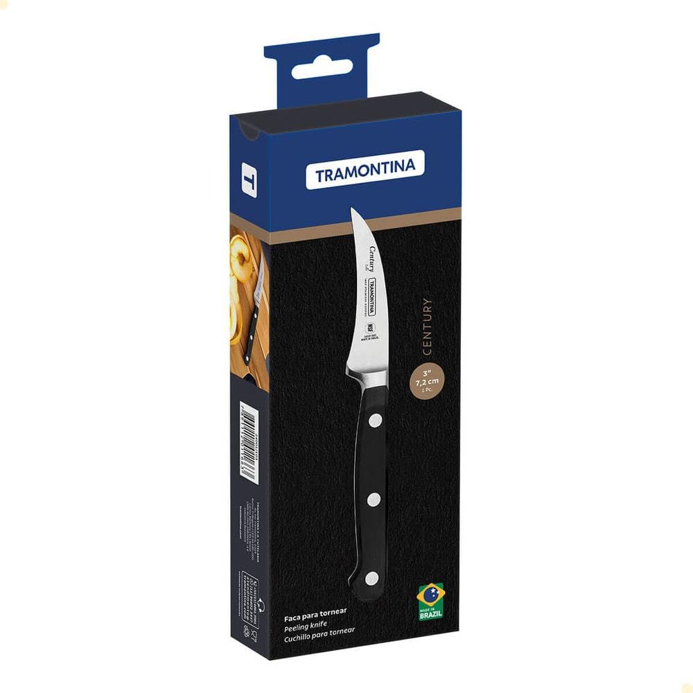 TRAMONTINA Century 3-Inch Paring Knife | Forged Stainless Steel Blade with Advanced Heat Treatment | Fiberglass-Reinforced Polycarbonate Handle | Dishwasher Safe