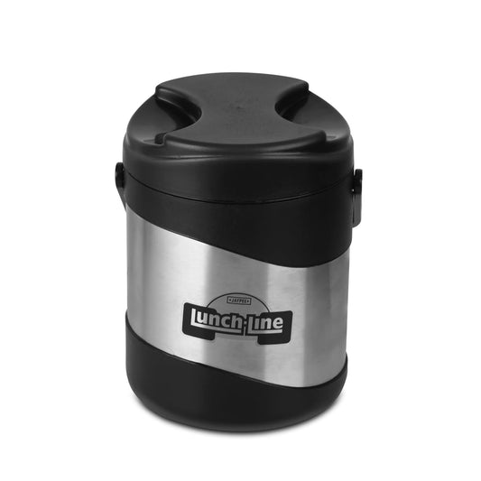 JAYPEE Lunchline Pro Stainless Steel 3 Container (380mlx3) Office Lunch Box 1140 ml with Steel Dish & Pu Insulated Washable Bag Spillproof Lunch Box for Man & Women with Carry Handle Tiffin Box,Black