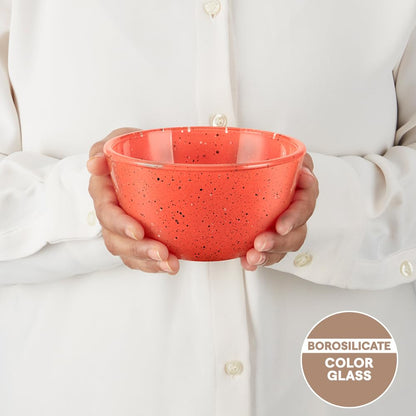 Borosil 1 L Kube Pink Serving & Mixing Bowl