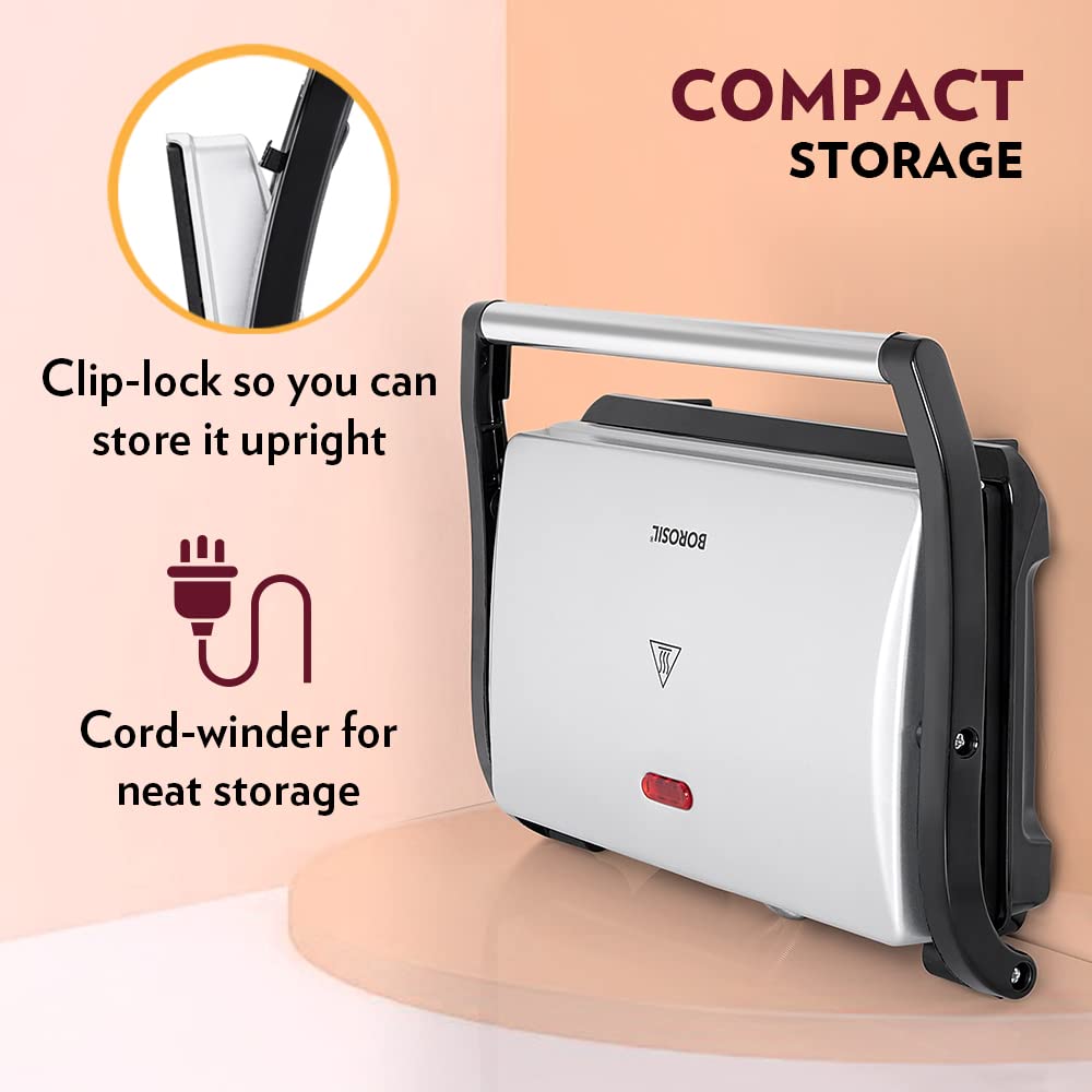 Borosil Prime Grill Sandwich Maker 800W