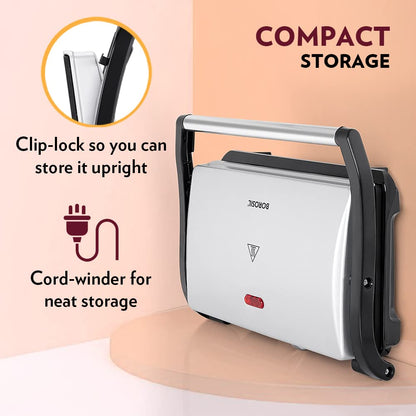 Borosil Prime Grill Sandwich Maker 800W