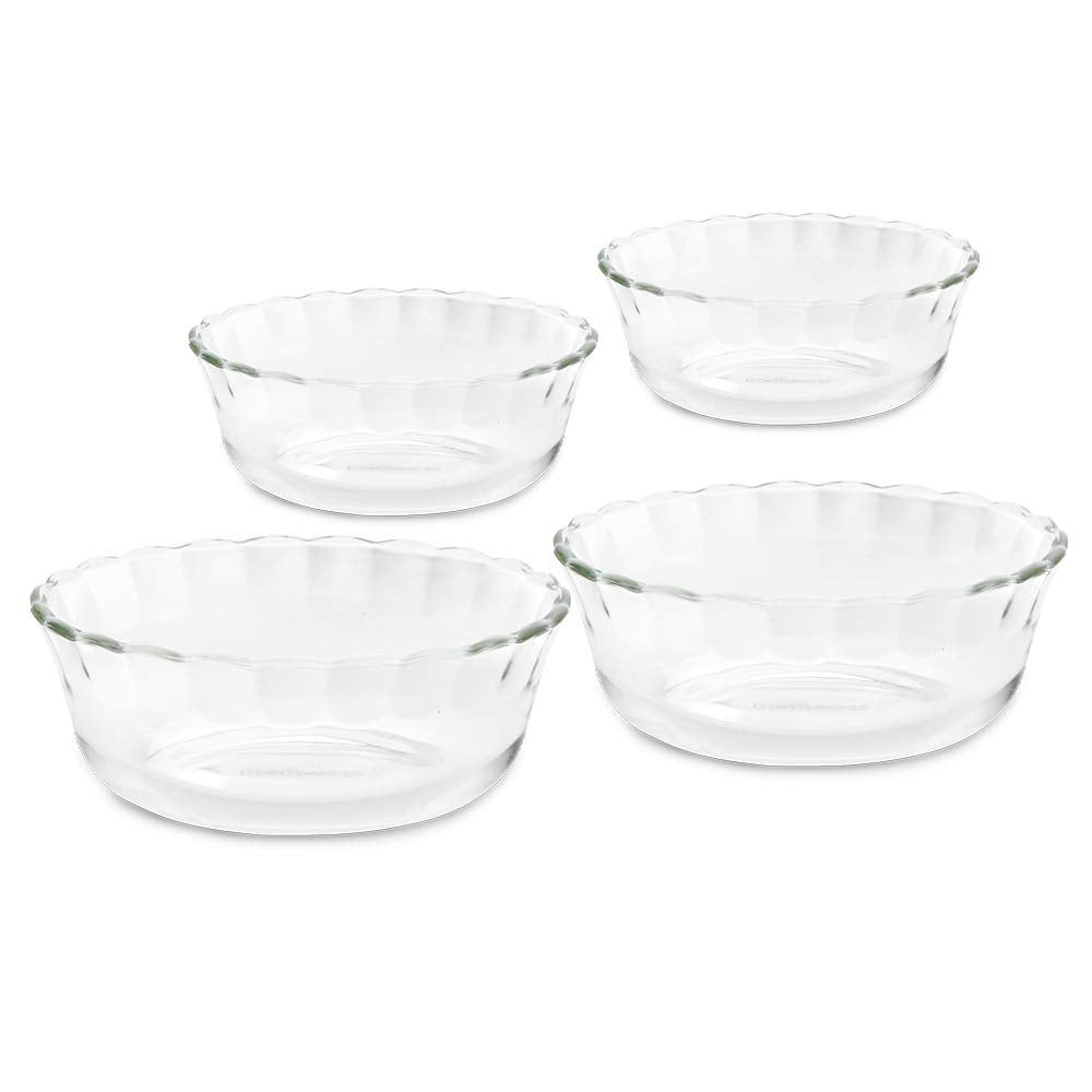 Borosil Glass Solid Serving Bowls, Oven & Microwave Safe Bowls, Set of 4 430 ml