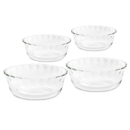 Borosil Glass Solid Serving Bowls, Oven & Microwave Safe Bowls, Set of 4 430 ml