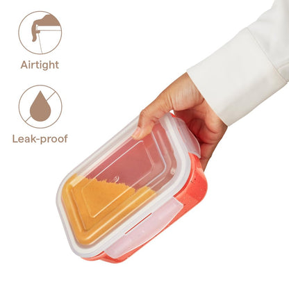 Borosil 640 ml Kube Pink Food Storage Container with Air Tight Lid