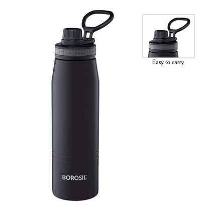 Borosil 900ml Gosports Black Stainless Steel Bottle