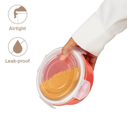 Borosil 400 ml Kube Pink Food Storage Container with Air Tight Lid