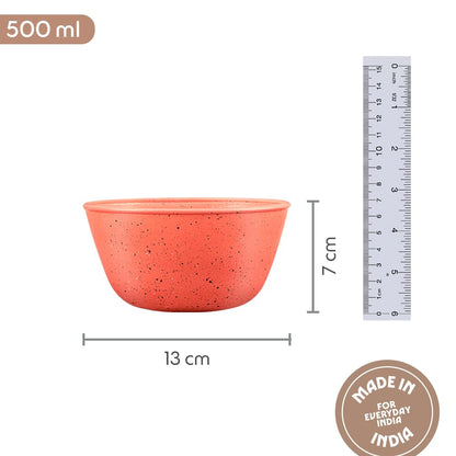 Borosil 1 L Kube Pink Serving & Mixing Bowl