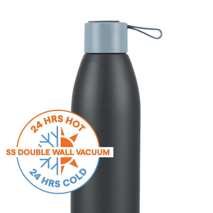 Borosil Hydra 900ml Duomate Black Stainless Steel Bottle