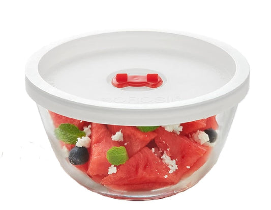 Borosil 1 L Round Serving & Mixing Bowl with Lid