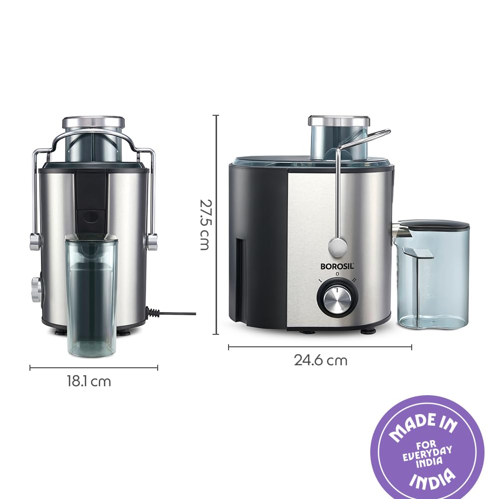 Borosil Primus Juicer Mixer Grinder 2 Jars with Pulp Collector