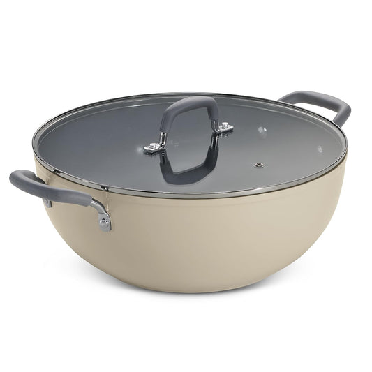 TRAMONTINA Velo 26cm / 4L Kadai with Lid Beige