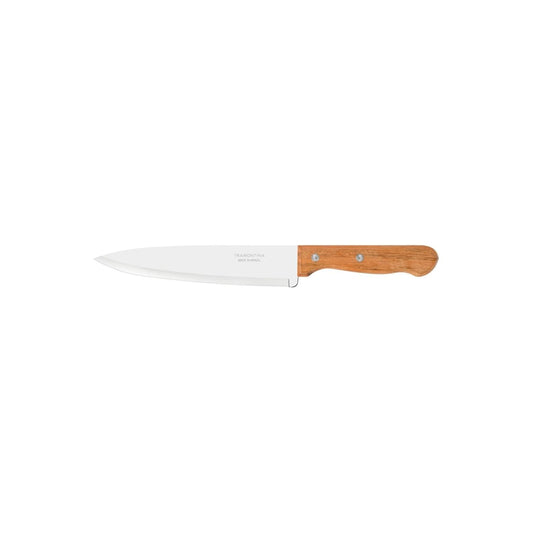 TRAMONTINA Dynamic 20cm Chef’s Knife, Heat-Treated Stainless Steel Blade, High Cutting Performance, All-Purpose Kitchen Knife with Natural Wood Handle