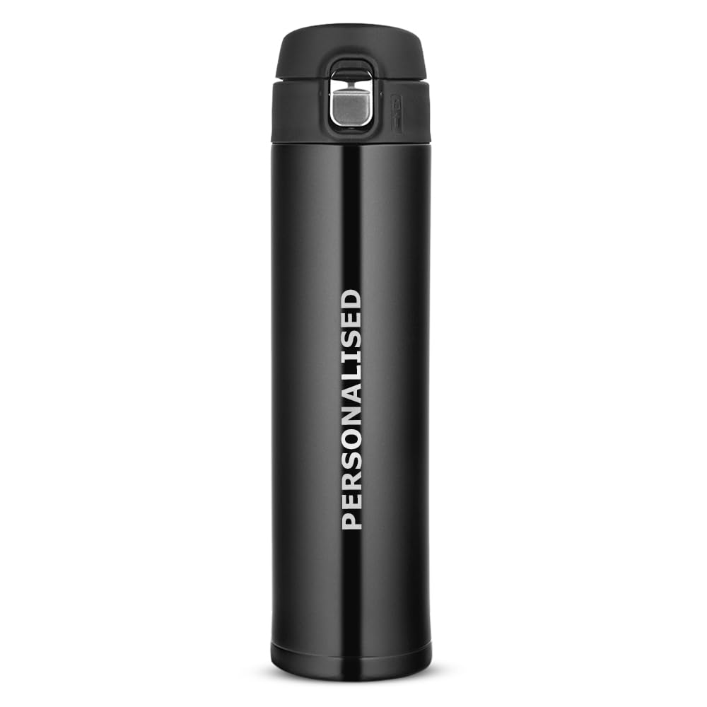 Borosil Hydra Nova Stainless Steel 500 ml Water Bottle | Double Wall Vacuum Insulated | 16 Hours Hot & 18 Hours Cold | Leakproof, BPA Free | 1 Year Warranty, Black