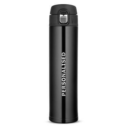Borosil Hydra Nova Stainless Steel 500 ml Water Bottle | Double Wall Vacuum Insulated | 16 Hours Hot & 18 Hours Cold | Leakproof, BPA Free | 1 Year Warranty, Black