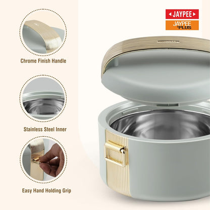 JAYPEE Regalia Inner Stainless Steel Casserole Set of 3 Serving casserole Set Pastle Green