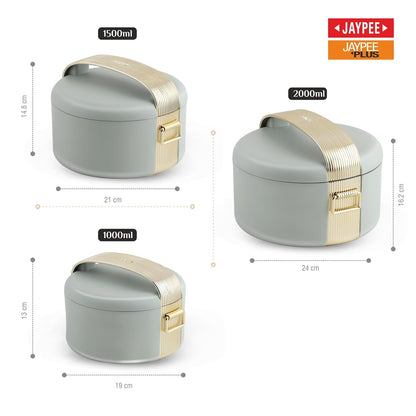 JAYPEE Regalia Inner Stainless Steel Casserole Set of 3 Serving casserole Set Pastle Green