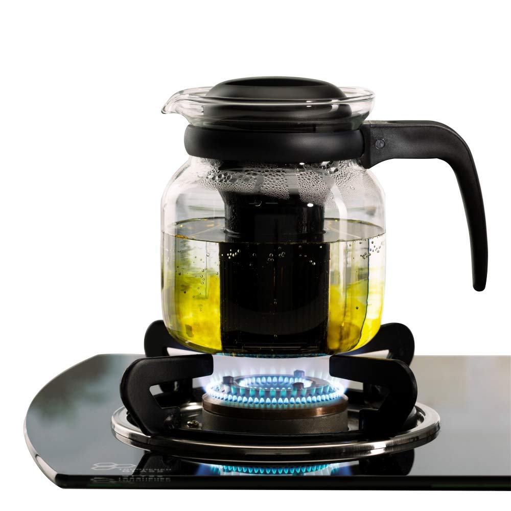 Borosil - Carafe Flame Proof Glass Kettle with Infuser, 1L