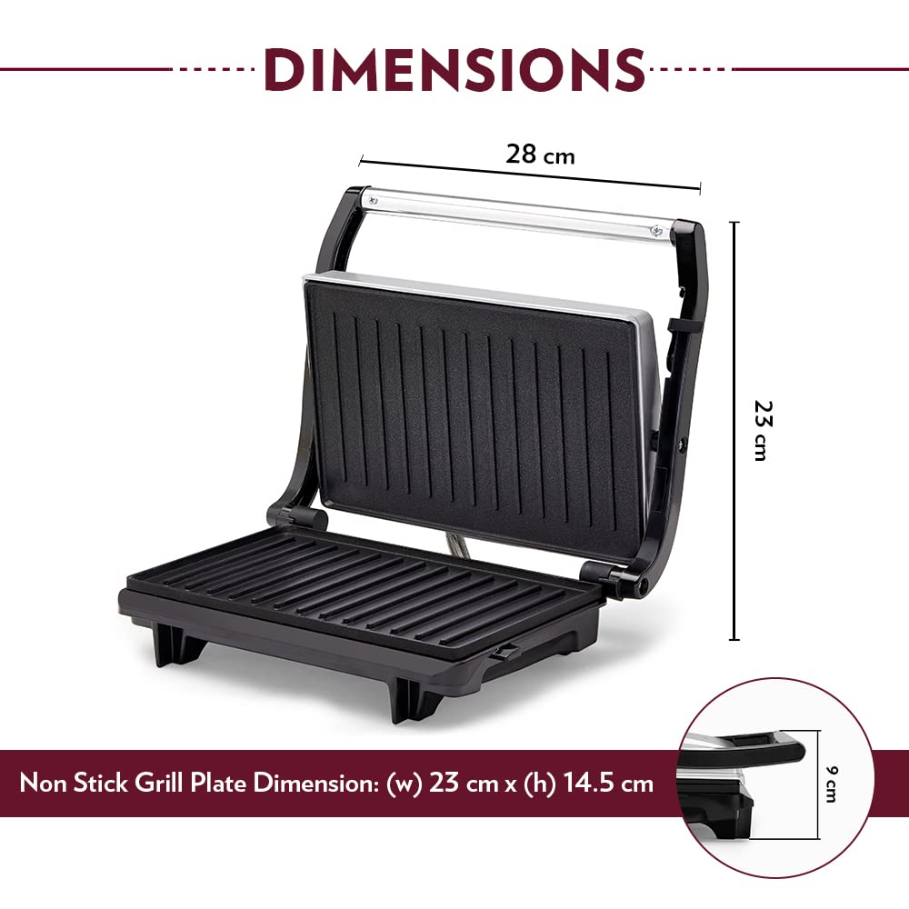 Borosil Prime Grill Sandwich Maker 800W