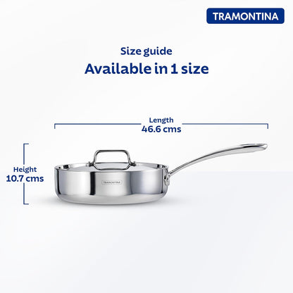 Tramontina Fusao EX+ 24cm Triply Ceramic Deep Sauté Pan with SS Lid