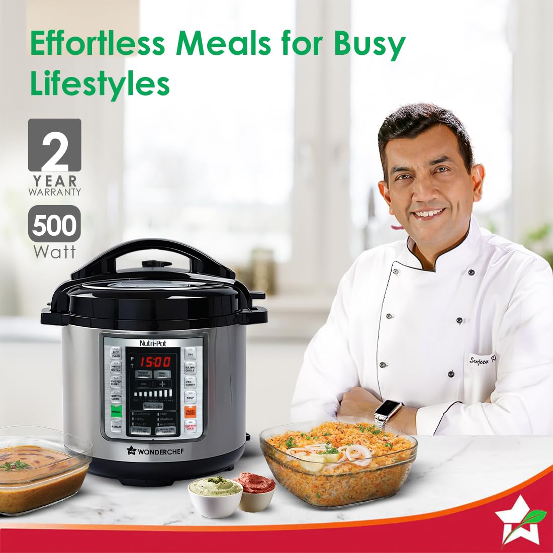 Wonderchef Nutri-Pot Electric Pressure Cooker with 7-in-1 Functions|18 pre-set functions|