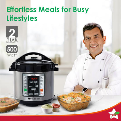 Wonderchef Nutri-Pot Electric Pressure Cooker with 7-in-1 Functions|18 pre-set functions|