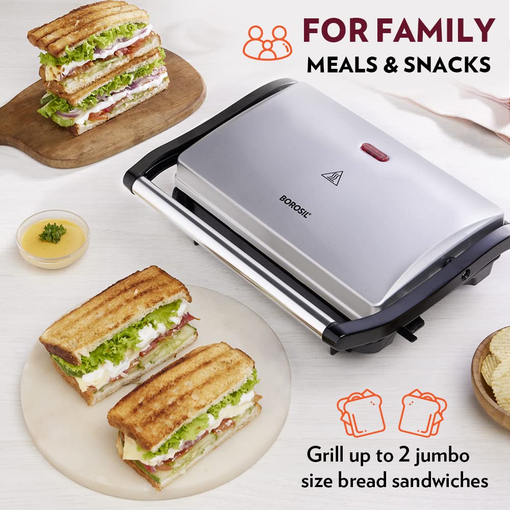 Borosil Prime Grill Sandwich Maker 800W