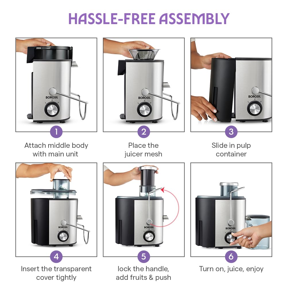 Borosil Primus Juicer Mixer Grinder 2 Jars with Pulp Collector