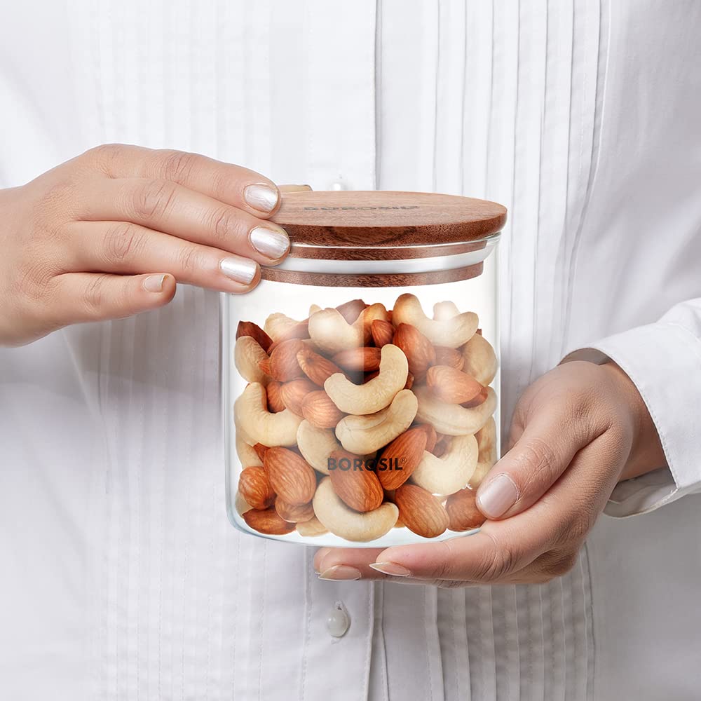 Borosil Classic Storage Jar Set (600ml x 2)