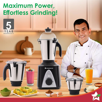 Wonderchef Hush BLDC Mixer Grinder 3 Jars for Blending