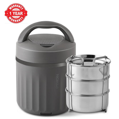 Jaypee Plus Etron Auto Cut Off Electric Lunch Box with 3 Stainless Steel containers 300X3 ml Lunch Box
