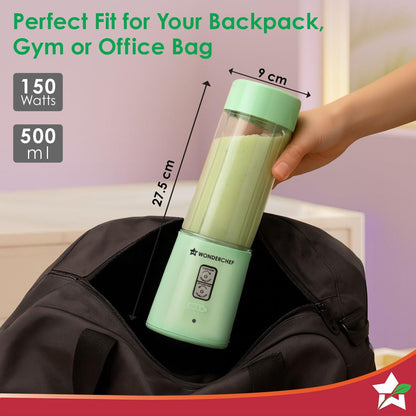 Wonderchef Twister Portable Blender, 500ml, Mint Green