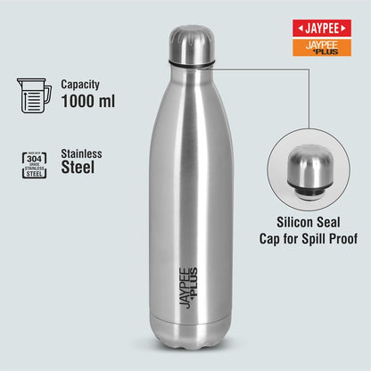 Jaypee Plus Alpha Vaccum Insulated Double Wall Thermosteel Flask 750 ml Water Bottle