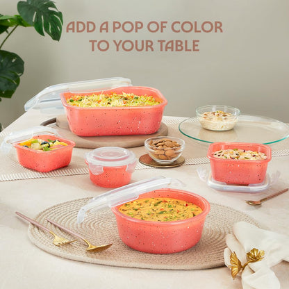 Borosil 640 ml Kube Pink Food Storage Container with Air Tight Lid