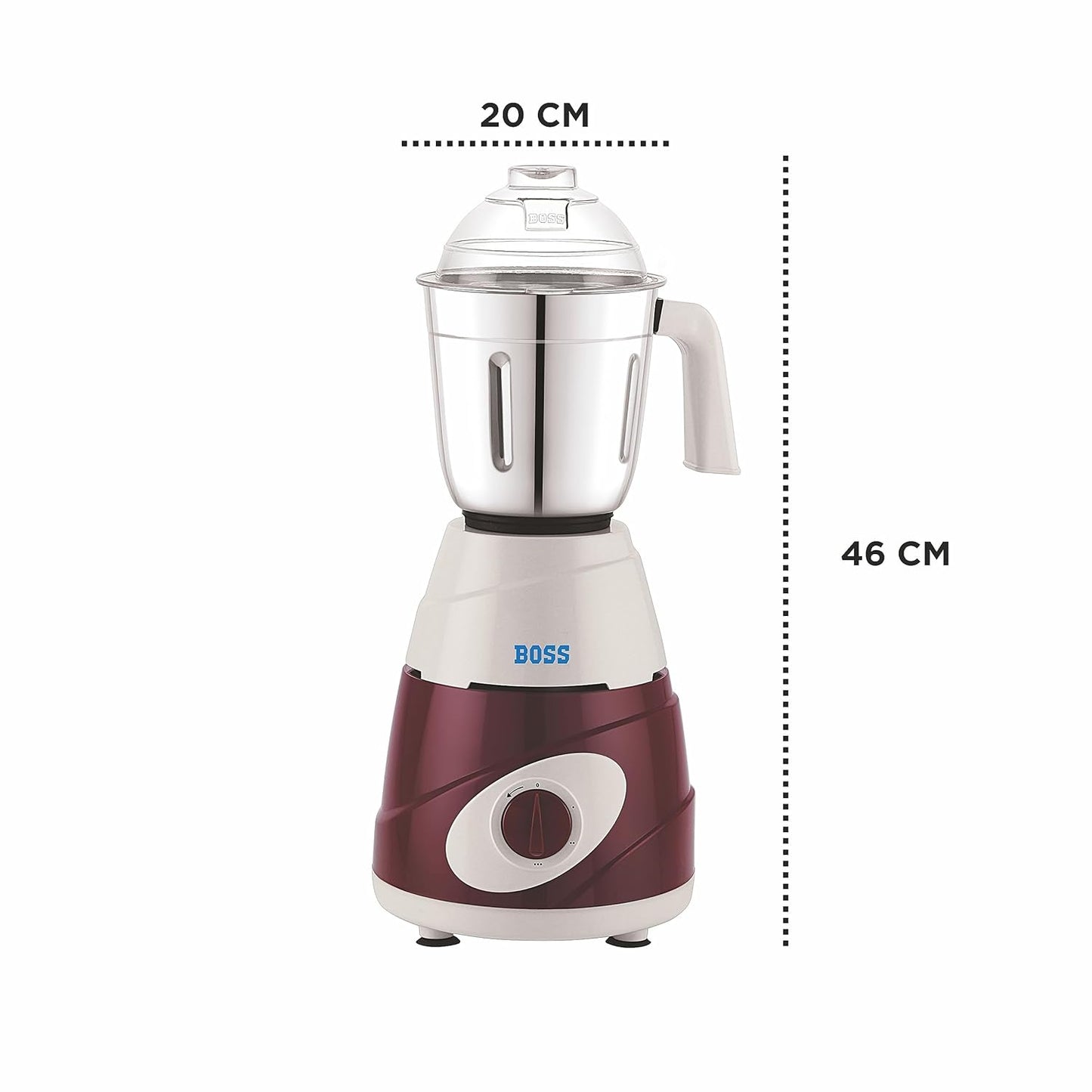 BOSS Thunder 550W Mixer Grinder with 3 Jars Red