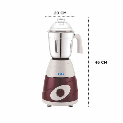BOSS Thunder 550W Mixer Grinder with 3 Jars Red