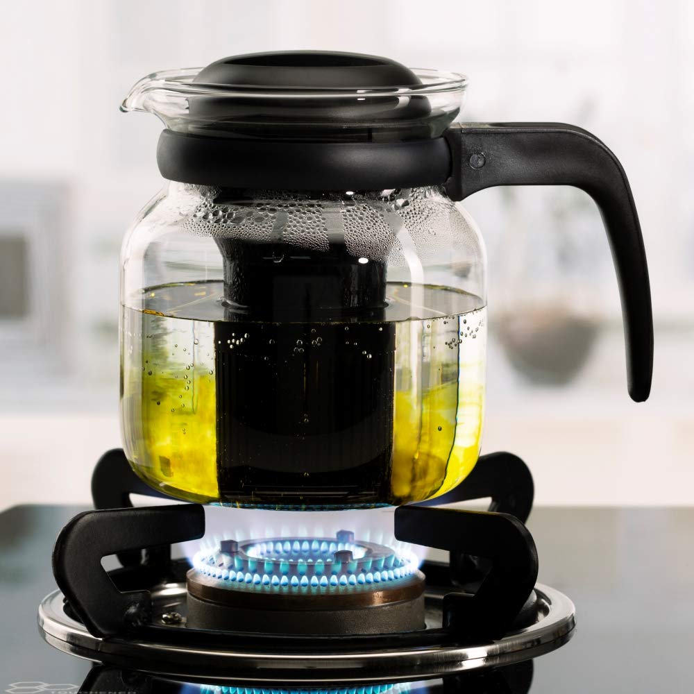 Borosil - Carafe Flame Proof Glass Kettle with Infuser, 1L