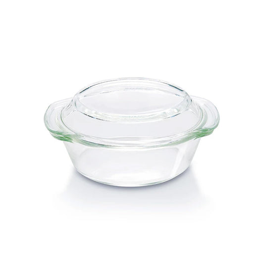 Borosil Casserole with Lid | Borosilicate Glass Bakeware & Serveware Bowl | Microwave, Dishawasher & Oven Safe Multipurpose Bowl for Mixing Dough, Salad, Batter (700 ml)