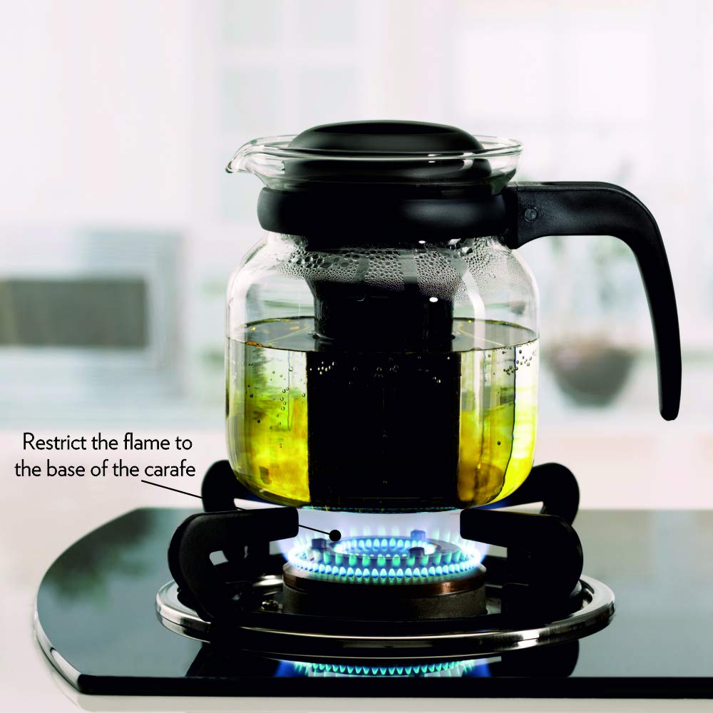 Borosil - Carafe Flame Proof Glass Kettle with Infuser, 1L