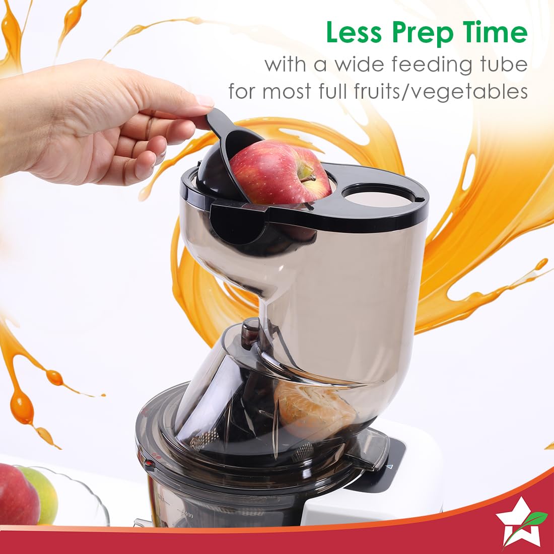 Wonderchef Regenta Full Fruit Juicer | Professional Cold Press | High Juice Yield | 240W | 55 RPM | Fine Strainer | All-in-1 Fruit & Vegetable Juicer | White | 2 Year Warranty