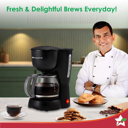 Wonderchef Veneto Brew Coffee Machine, 550W Black