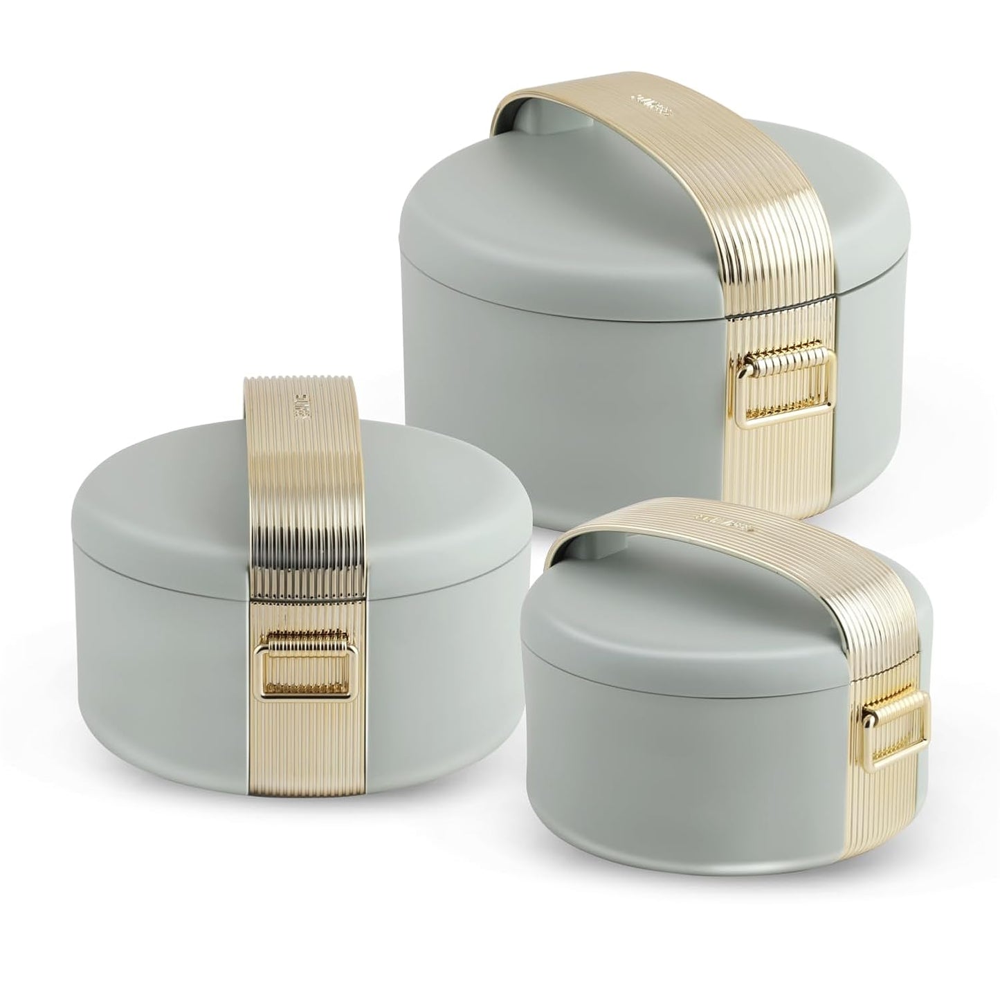 JAYPEE Regalia Inner Stainless Steel Casserole Set of 3 Serving casserole Set Pastle Green