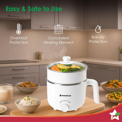 Wonderchef Luxe Multi Cook Kettle 1.2 L 600W