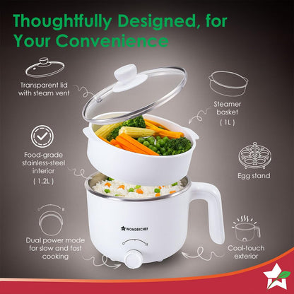 Wonderchef Luxe Multi Cook Kettle 1.2 L 600W