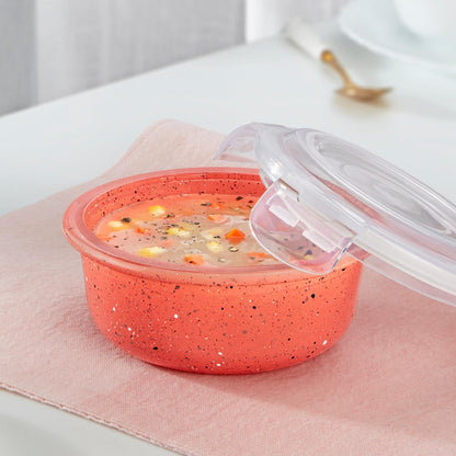 Borosil 400 ml Kube Pink Food Storage Container with Air Tight Lid