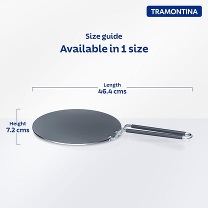 TRAMONTINA FUSAO EX+ 26cm Triply Stainless Steel Ceramic Coated Concave Tawa Roti Tawa